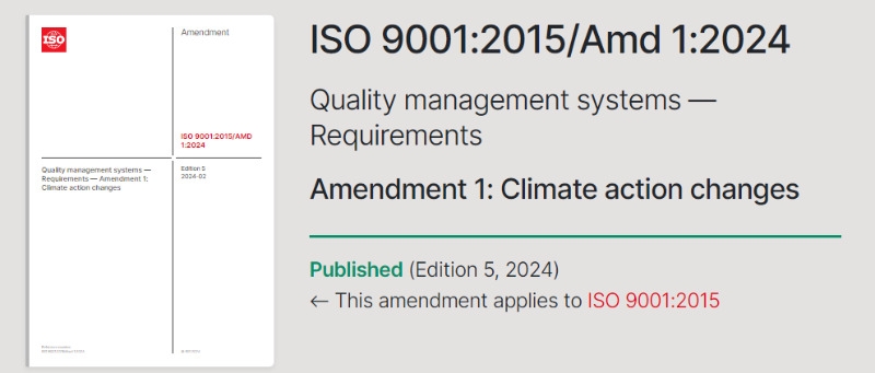 Gestione dei cambiamenti climatici: l'ISO pubblica l'Amendment 1 per le norme ISO 9001 , ISO 14001 e ISO 45001